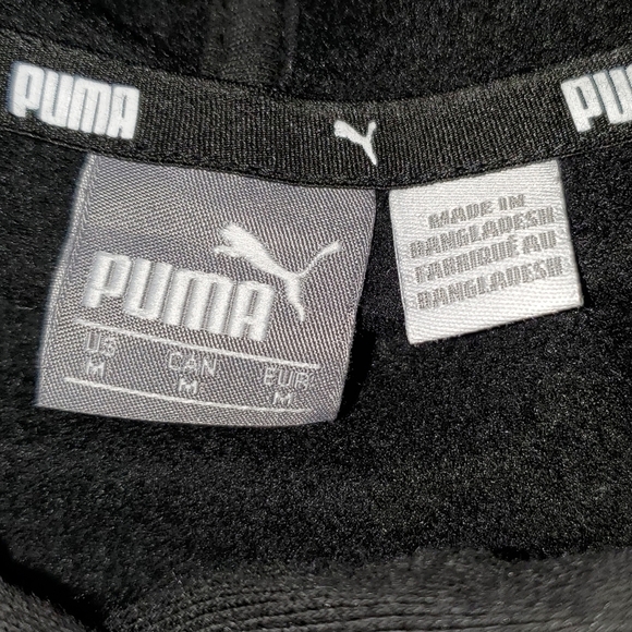 Black Puma Crop Hoodie Sweatshirt Medium - Picture 3 of 5